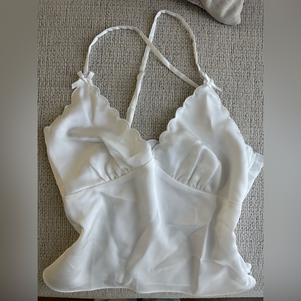 Princess Polly Ivory Scalloped Top